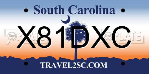 X81DXC South Carolina License Plate