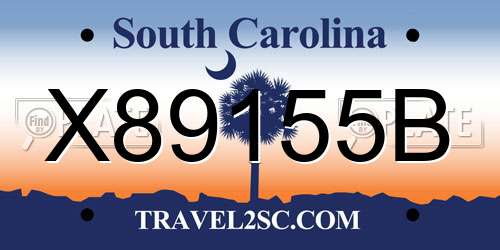 X89155B South Carolina License Plate
