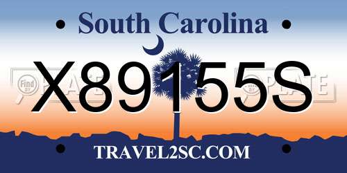 X89155S South Carolina License Plate