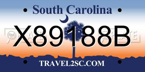 X89188B South Carolina License Plate