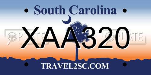 XAA320 South Carolina License Plate