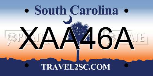 XAA46A South Carolina License Plate