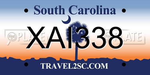 XAI338 South Carolina License Plate