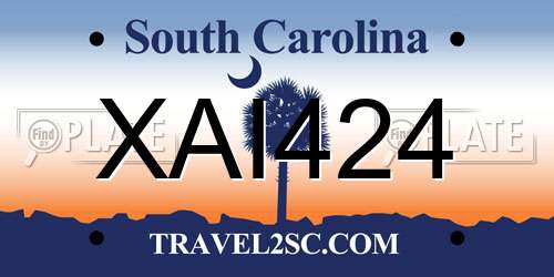 XAI424 South Carolina License Plate