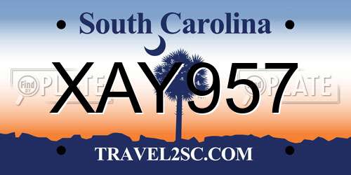 XAY957 South Carolina License Plate