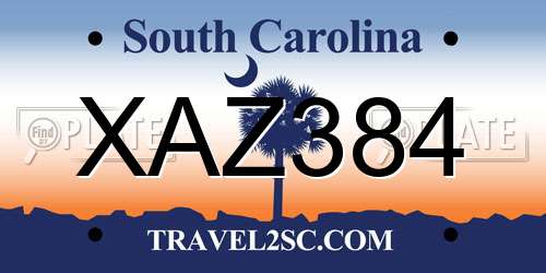 XAZ384 South Carolina License Plate