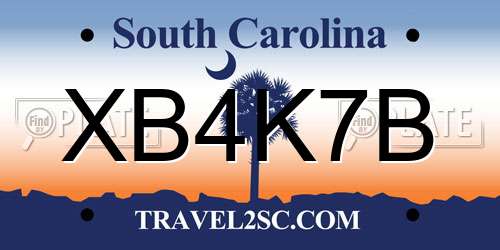 XB4K7B South Carolina License Plate