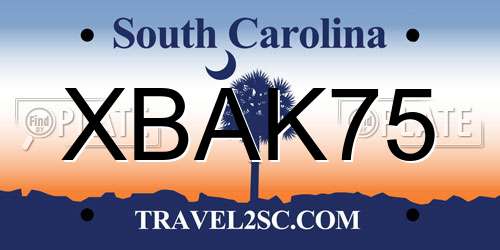 XBAK75 South Carolina License Plate