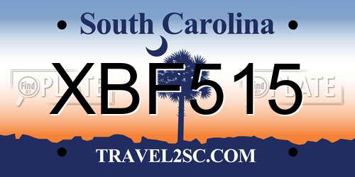 XBF515 South Carolina License Plate