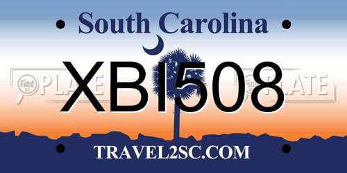 XBI508 South Carolina License Plate