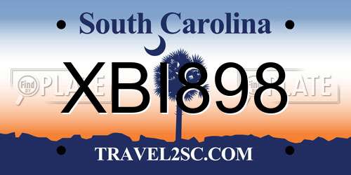 XBI898 South Carolina License Plate