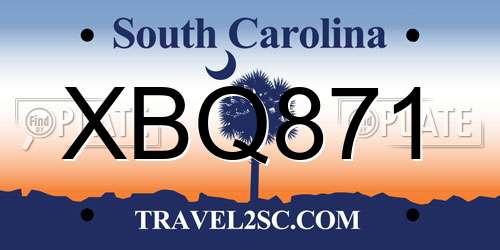 XBQ871 South Carolina License Plate