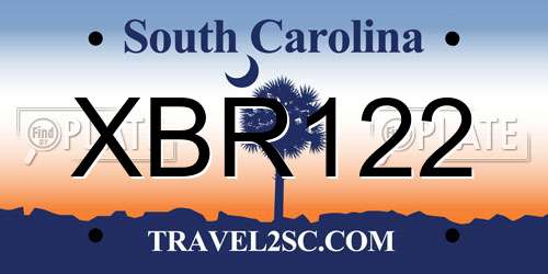 XBR122 South Carolina License Plate