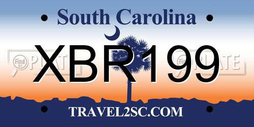 XBR199 South Carolina License Plate