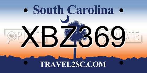XBZ369 South Carolina License Plate