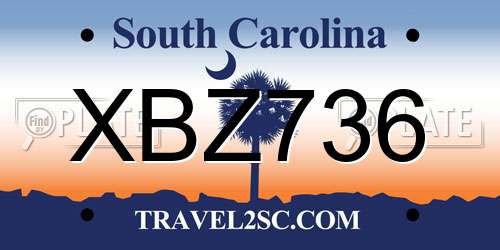 XBZ736 South Carolina License Plate
