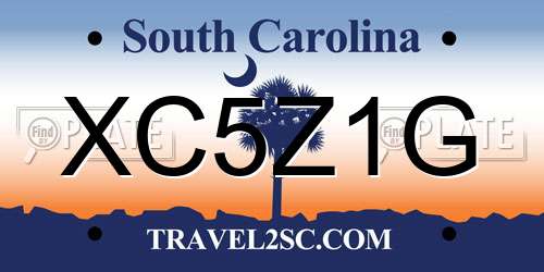 XC5Z1G South Carolina License Plate