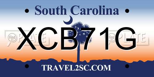 XCB71G South Carolina License Plate