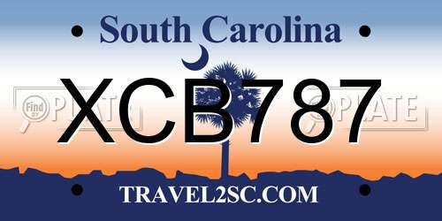 XCB787 South Carolina License Plate