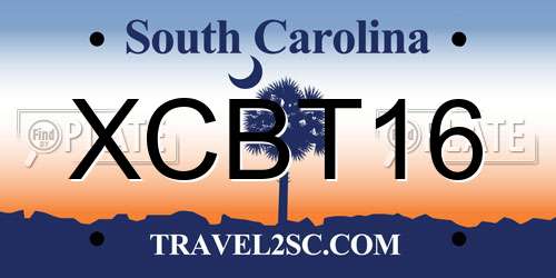 XCBT16 South Carolina License Plate