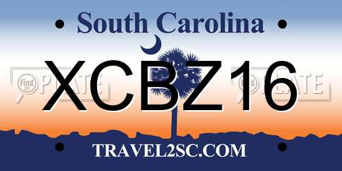 XCBZ16 South Carolina License Plate