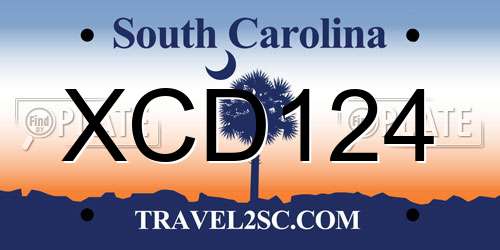 XCD124 South Carolina License Plate