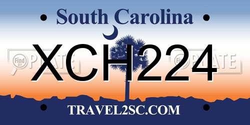 XCH224 South Carolina License Plate