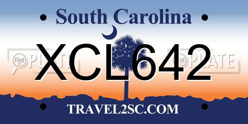 XCL642 South Carolina License Plate