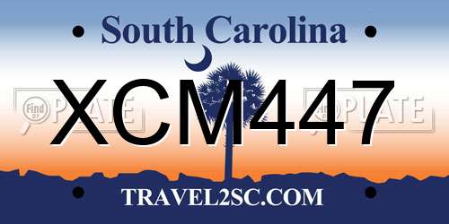 XCM447 South Carolina License Plate