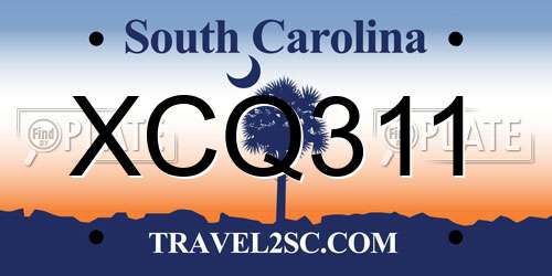 XCQ311 South Carolina License Plate