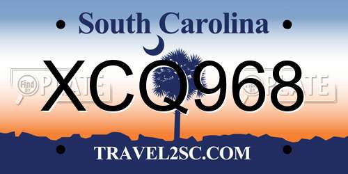 XCQ968 South Carolina License Plate