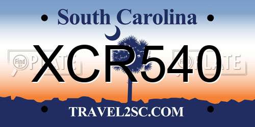 XCR540 South Carolina License Plate
