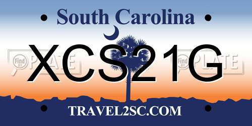 XCS21G South Carolina License Plate