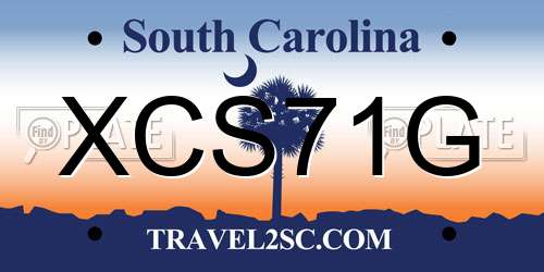 XCS71G South Carolina License Plate