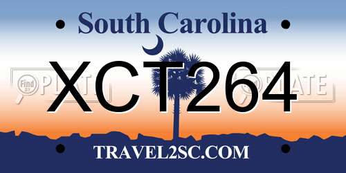XCT264 South Carolina License Plate