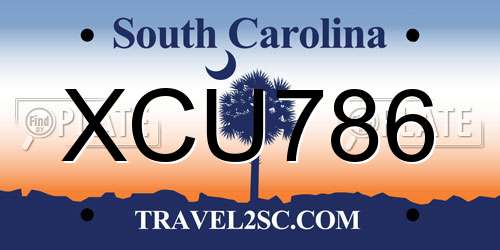 XCU786 South Carolina License Plate