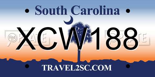 XCW188 South Carolina License Plate