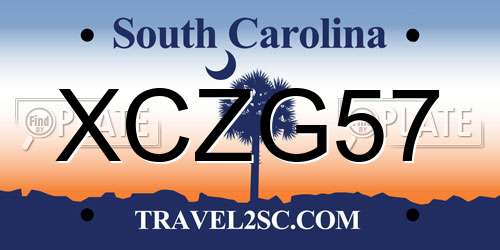 XCZG57 South Carolina License Plate