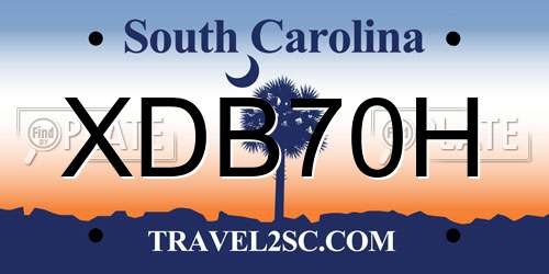 XDB70H South Carolina License Plate