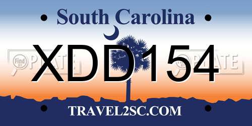 XDD154 South Carolina License Plate