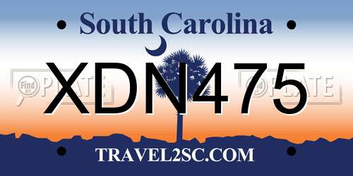 XDN475 South Carolina License Plate