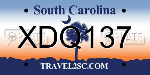 XDQ137 South Carolina License Plate