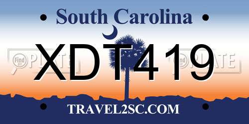 XDT419 South Carolina License Plate