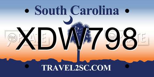 XDW798 South Carolina License Plate