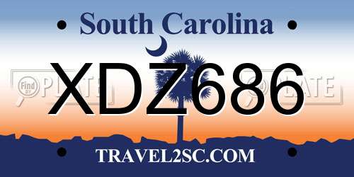 XDZ686 South Carolina License Plate