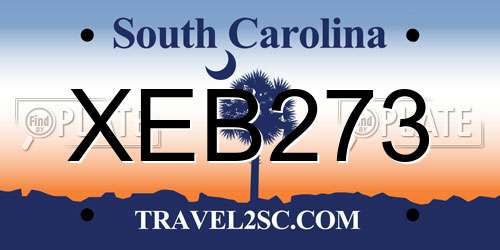 XEB273 South Carolina License Plate