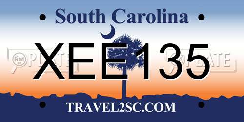 XEE135 South Carolina License Plate