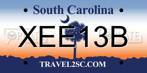 XEE13B South Carolina License Plate