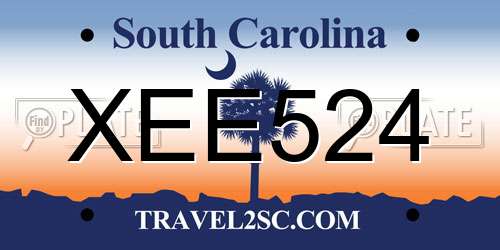 XEE524 South Carolina License Plate