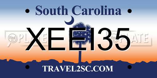 XEEI35 South Carolina License Plate